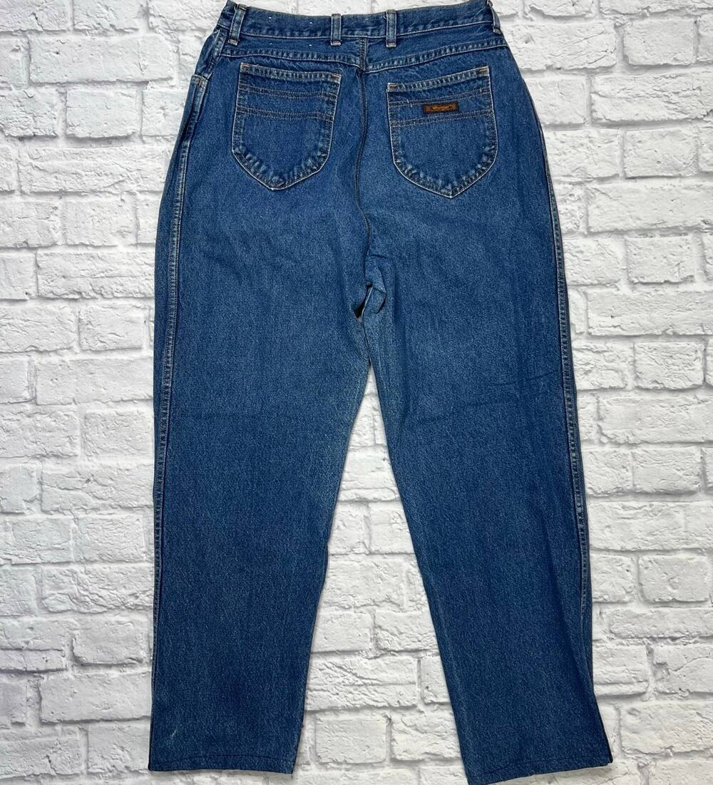 Vintage Wrangler Womens Jeans Mom Straight Size 16/30 High Rise Hemmed Pleated